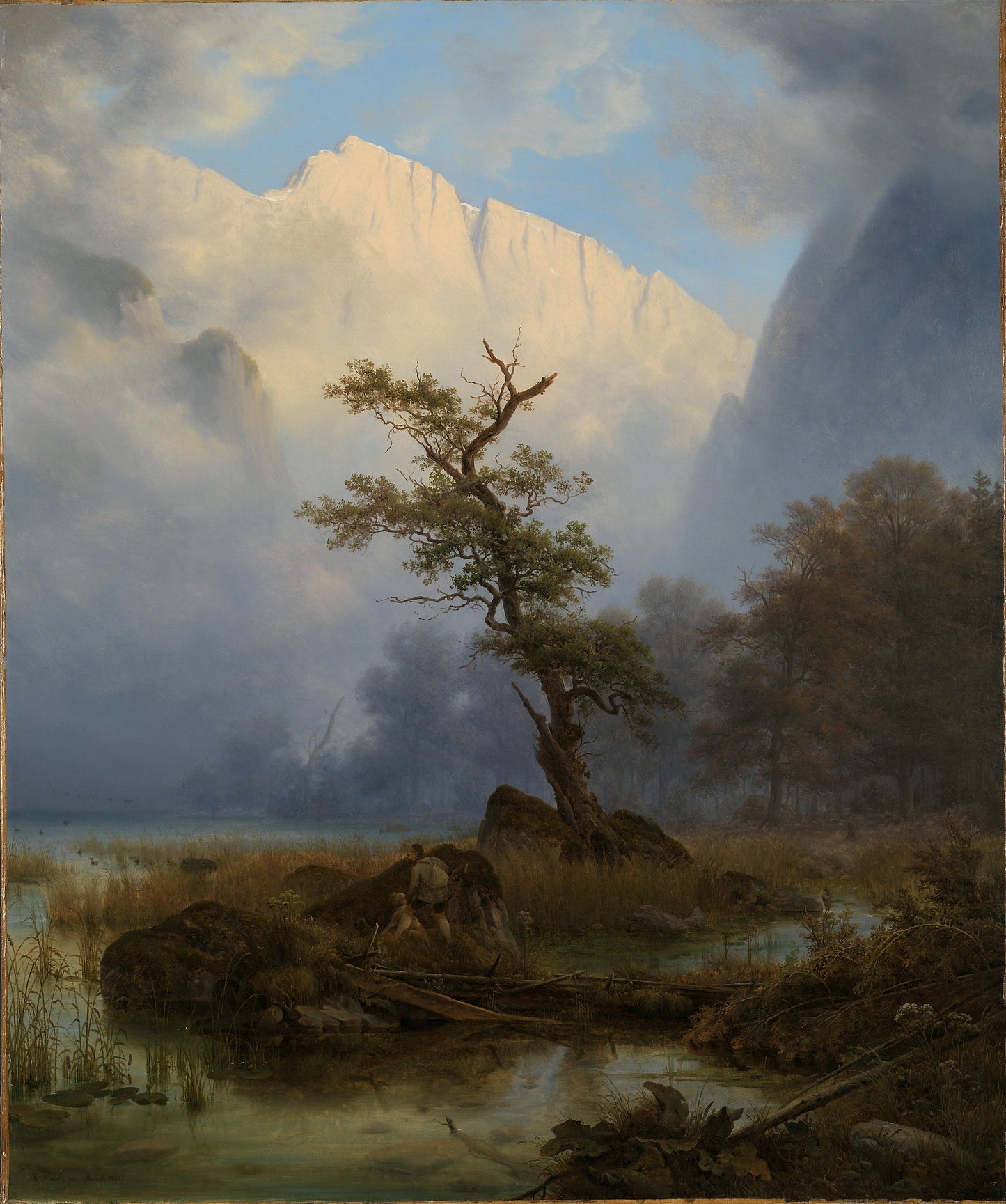 Entenjagd an einem Herbstmorgen am Königssee