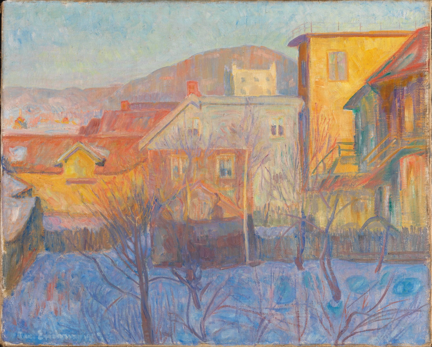 Winter sun, view from Breiseth hotel, Lillehammer