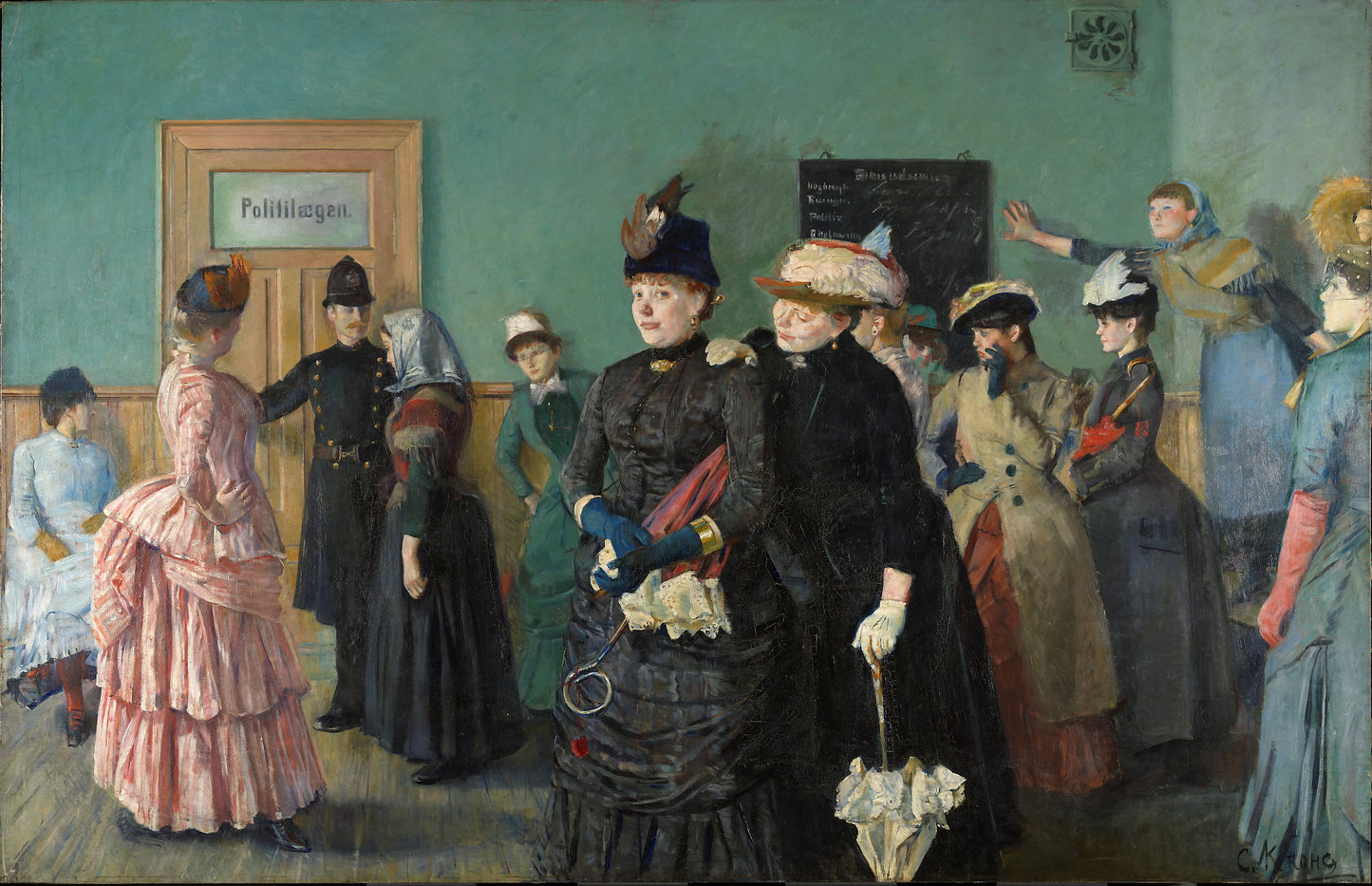 Albertine im Wartezimmer des Polizeiarztes