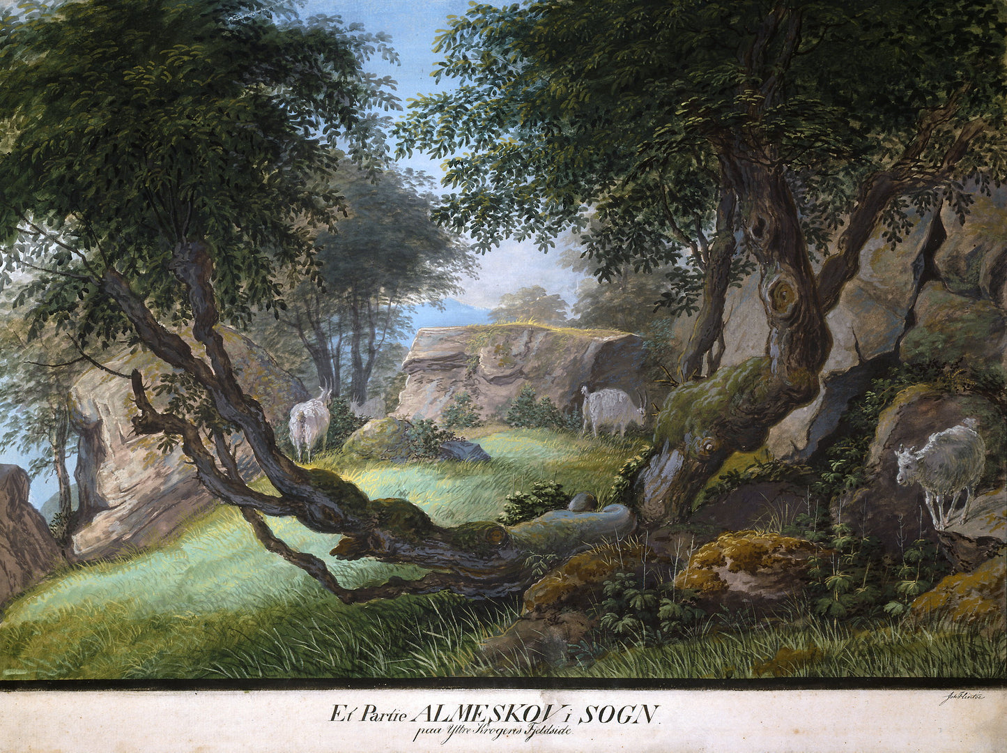 Ein Teil von Almeskov in Sogn am Berghang von Yttre Krogen