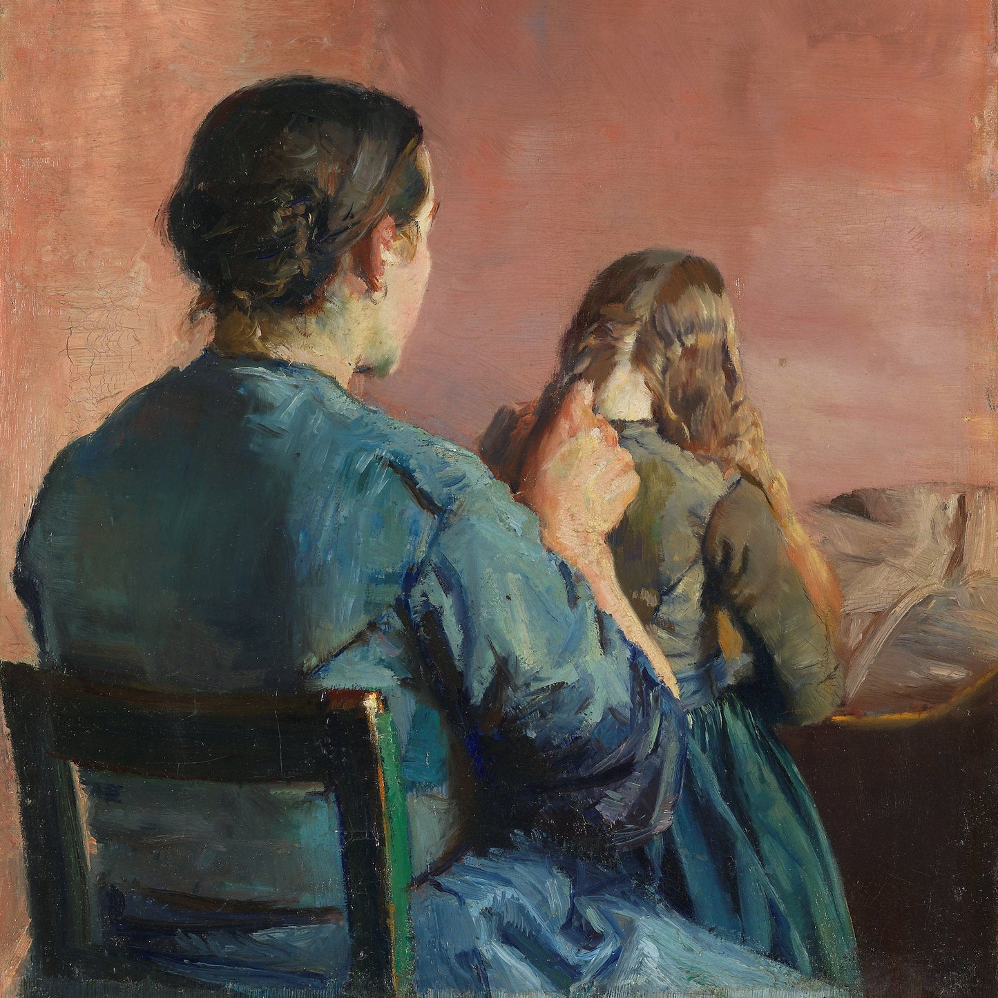 Håret flettes - Christian Krogh