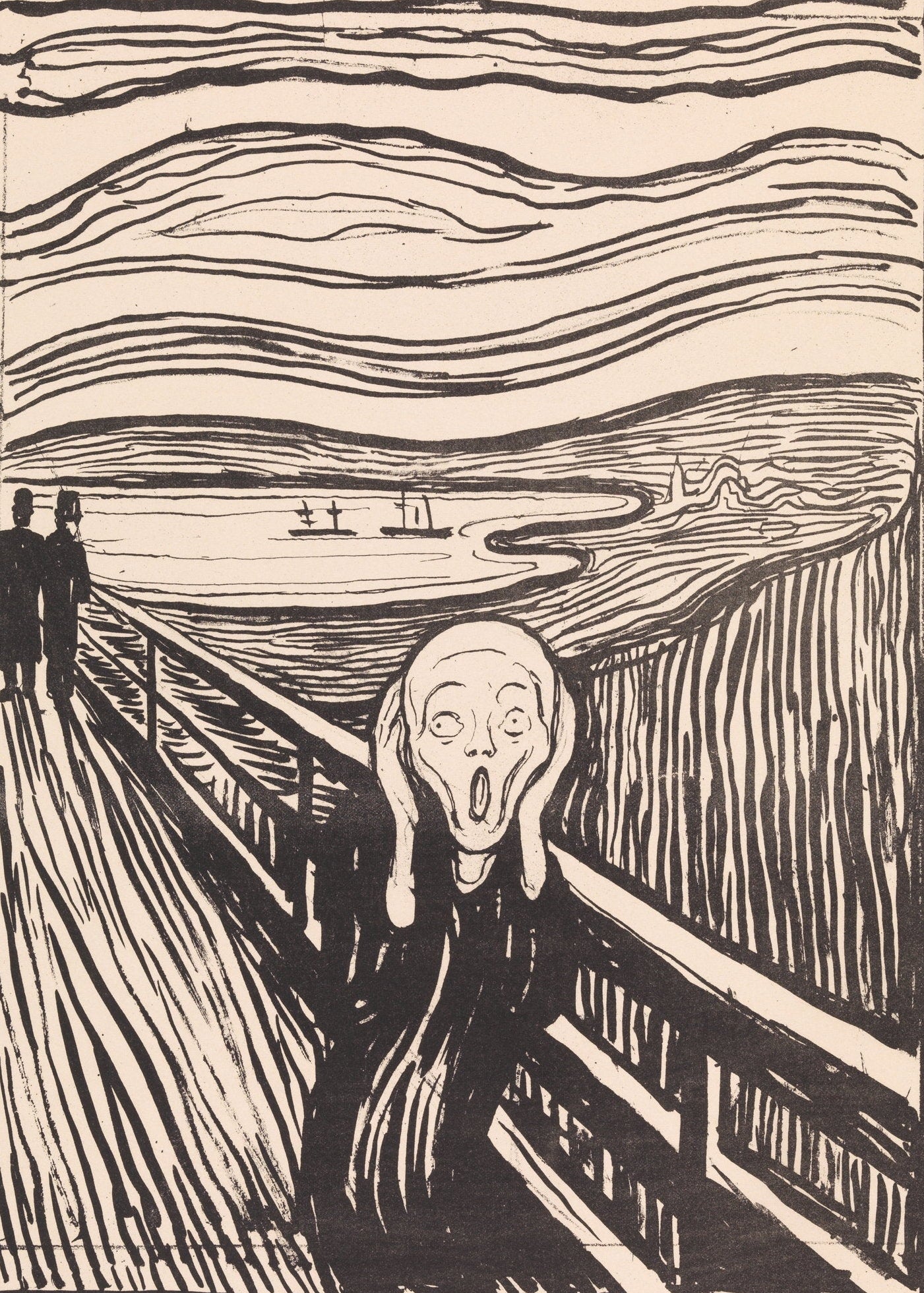 Skrik (Sorthvitt) - Edvard Munch
