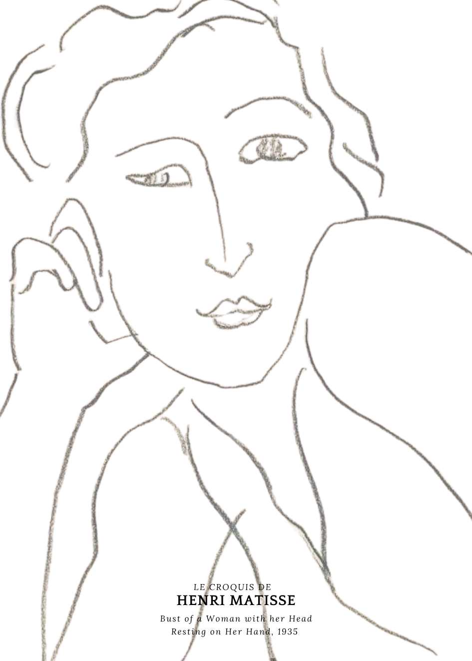 Bust of a Woman with her Head Resting on Her Hand, 1935 - Henri Matisse