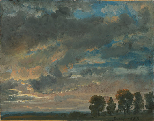 Evening atmosphere with reddish clouds