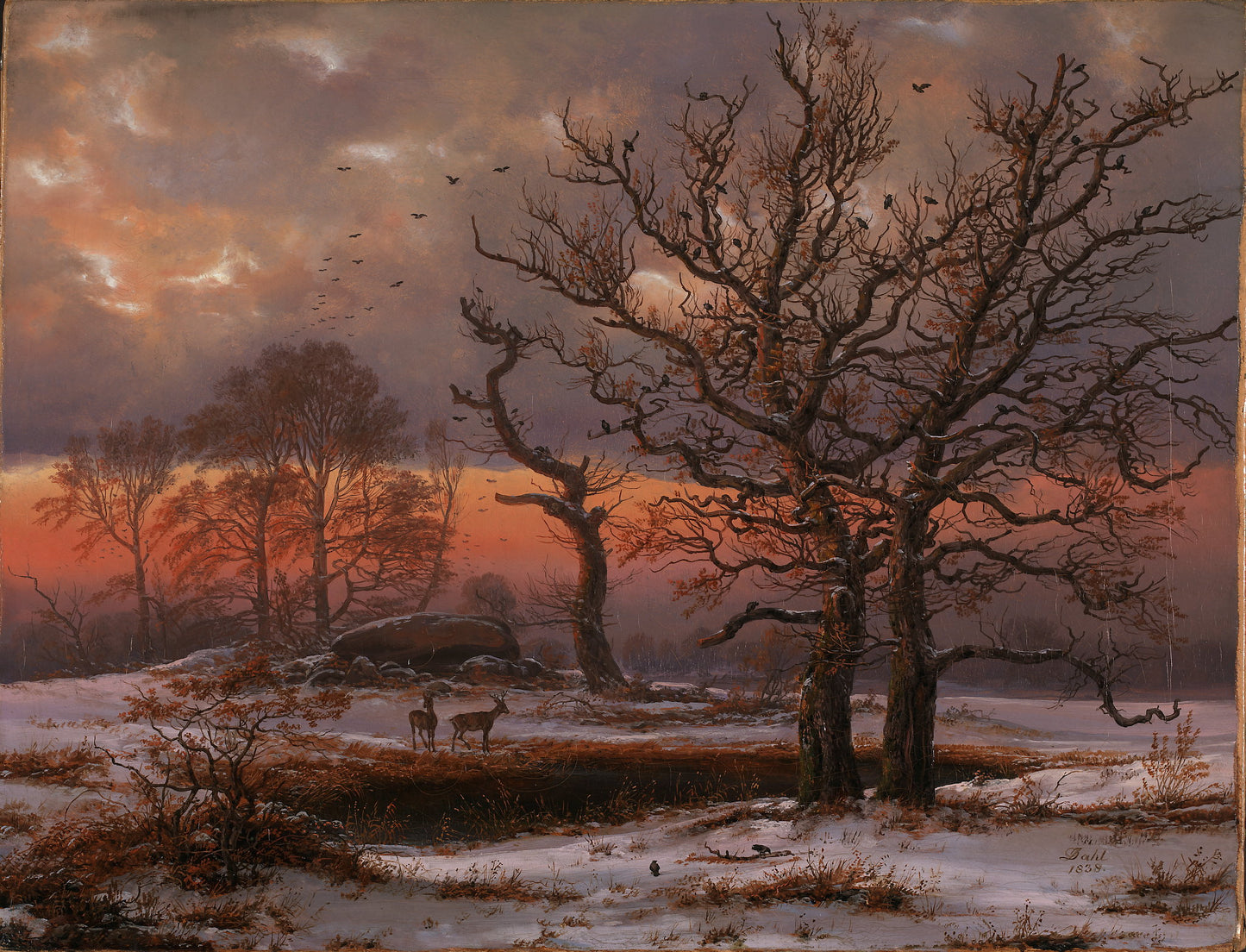 Danish winter landscape with dowel